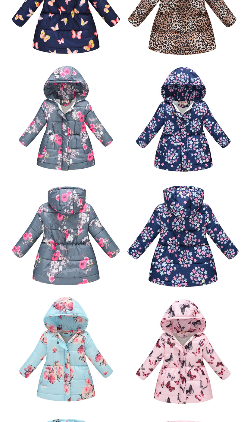 Fashion Blue Butterfly Printed Padded Children