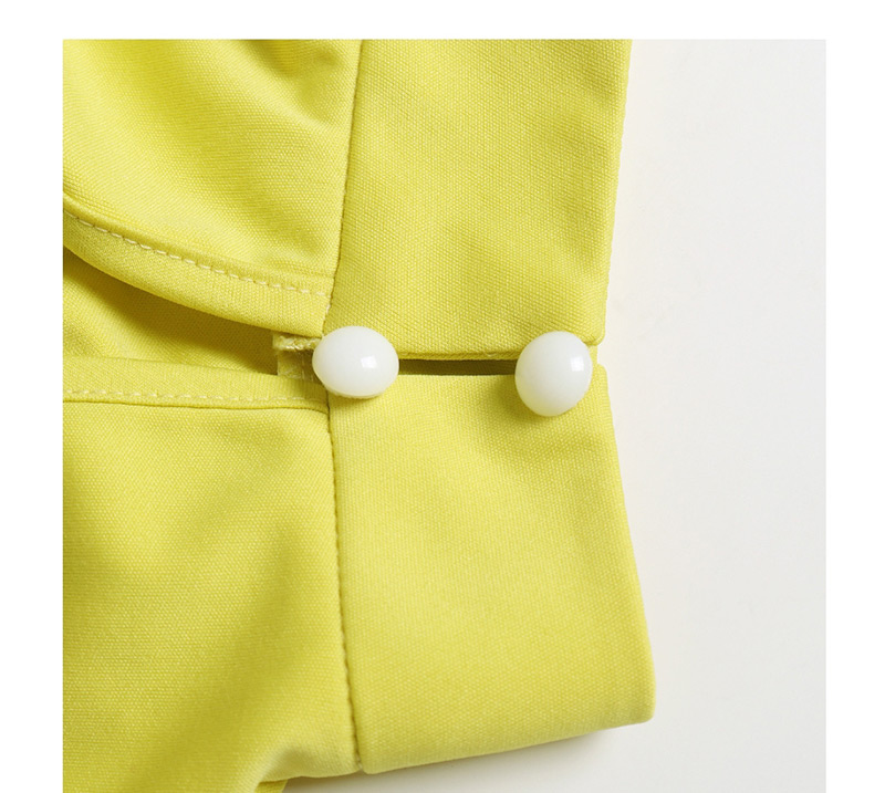 Fashion Yellow Solid Color Turtleneck Halter Trousers,Pants