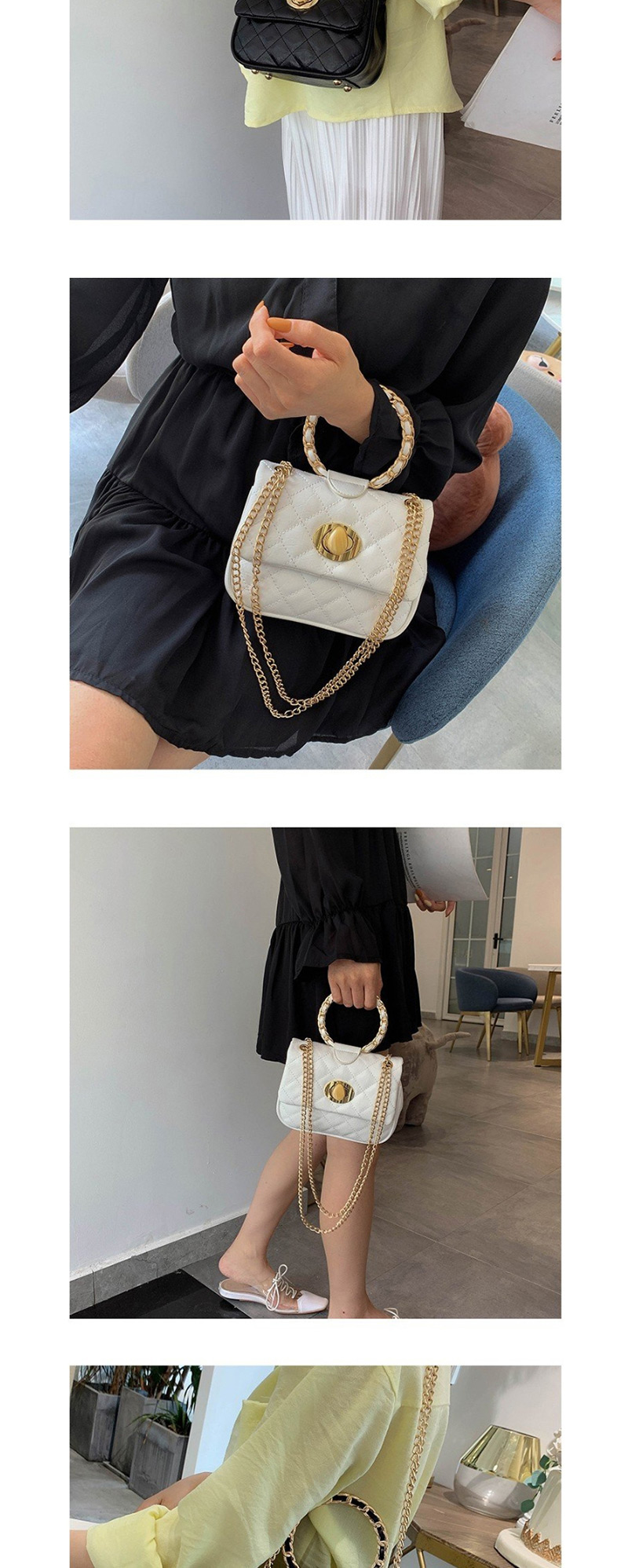 Fashion Red Diamond Chain Portable Ring Shoulder Messenger Bag,Handbags
