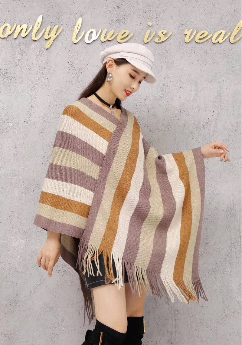 Fashion Color Striped Shawl,Sunscreen Shirts