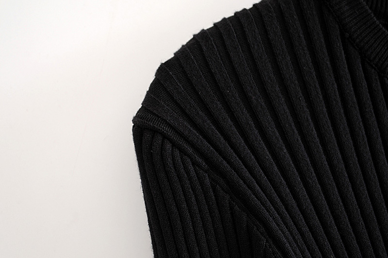Fashion Black Side Button Knit Skirt,Skirts