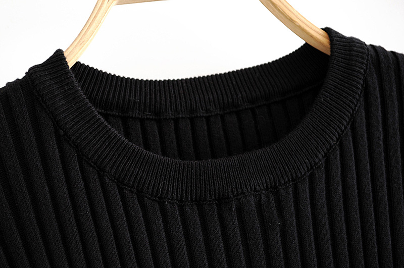 Fashion Black Side Button Knit Skirt,Skirts