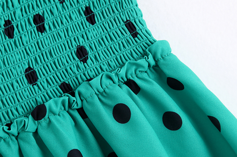 Fashion Green Polka Dot Mini Skirt,Skirts