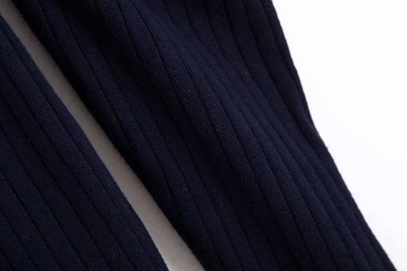 Fashion Navy Puff Sleeve Knit Jacket,Coat-Jacket