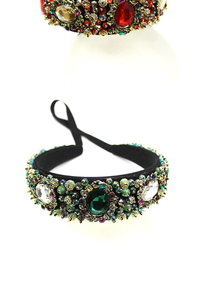 Fashion Round Diamond Black And White Crystal Gemstone Headband,Head Band