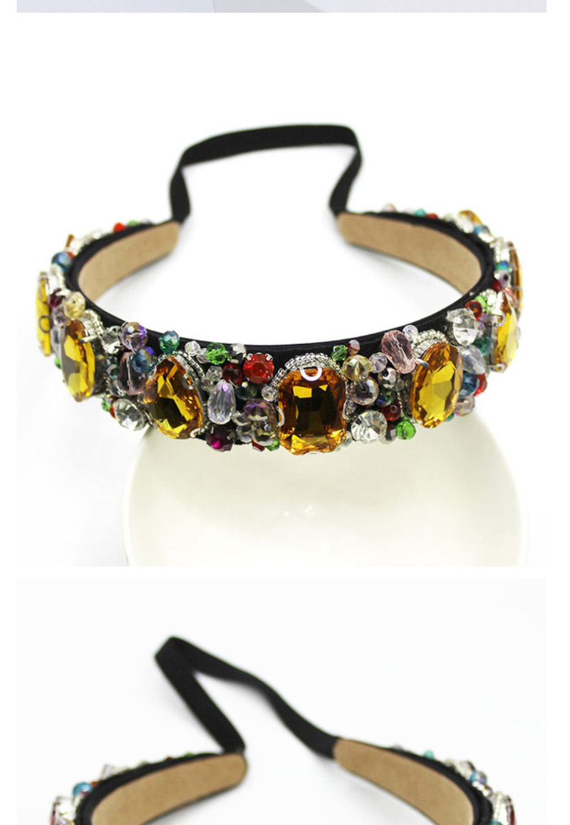Fashion Square Diamond Color Crystal Gemstone Headband,Head Band