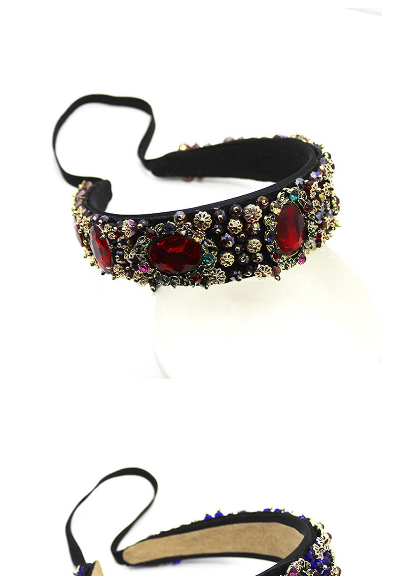 Fashion Dark Red Crystal Gemstone Headband,Head Band