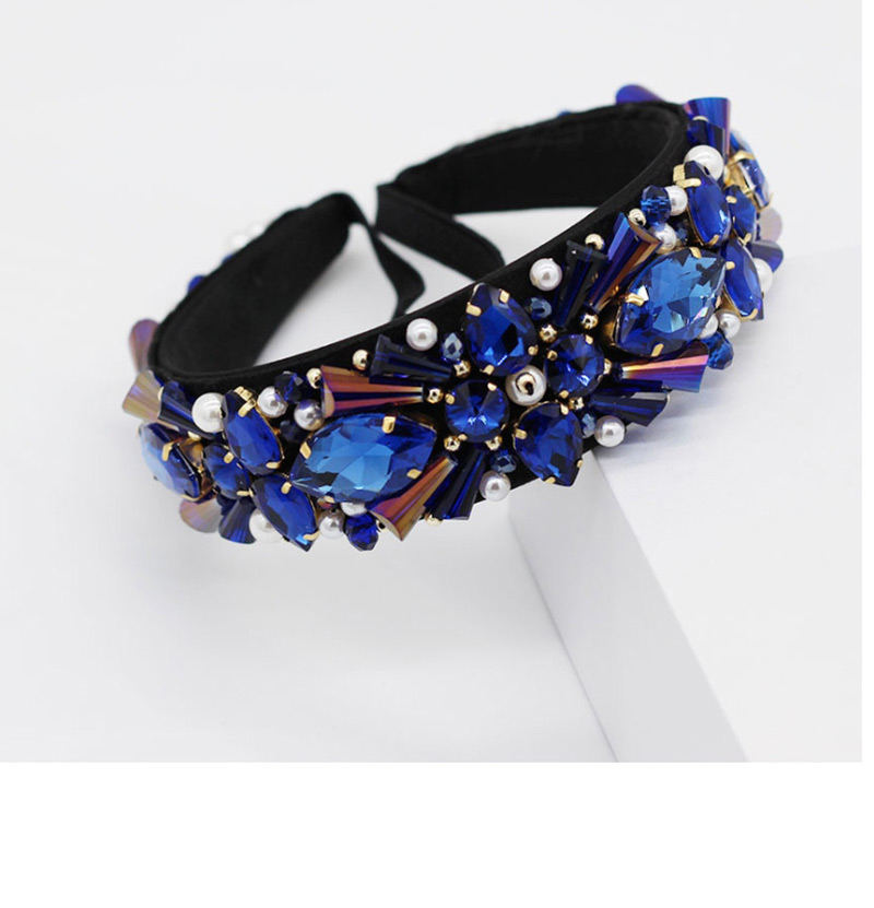 Fashion Blue Crystal Pearl Sewing Headband,Head Band
