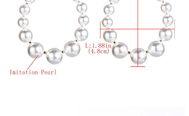 Fashion White  Silver Needle Drop-shaped Half-studded Imitation Pearl Earrings,Drop Earrings