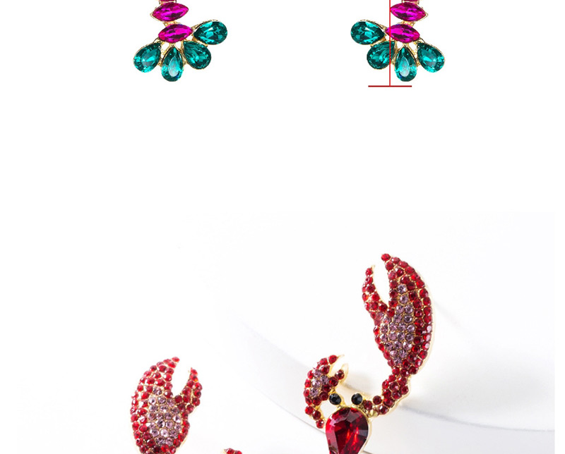 Fashion Color Acrylic Diamond Lobster Earrings,Drop Earrings