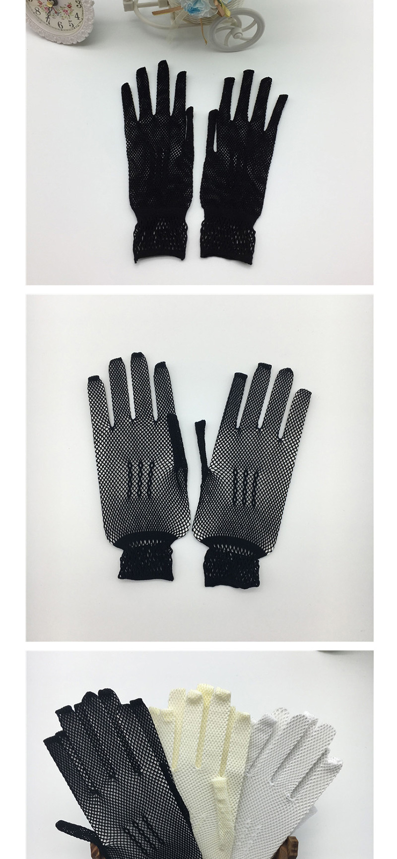 Fashion Red Mesh High Elastic Gloves,Fingerless Gloves