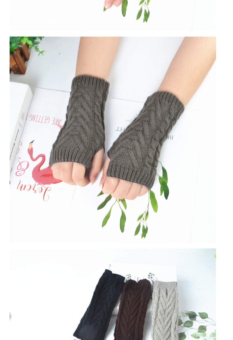 Fashion White Half Finger Wool Gloves,Fingerless Gloves