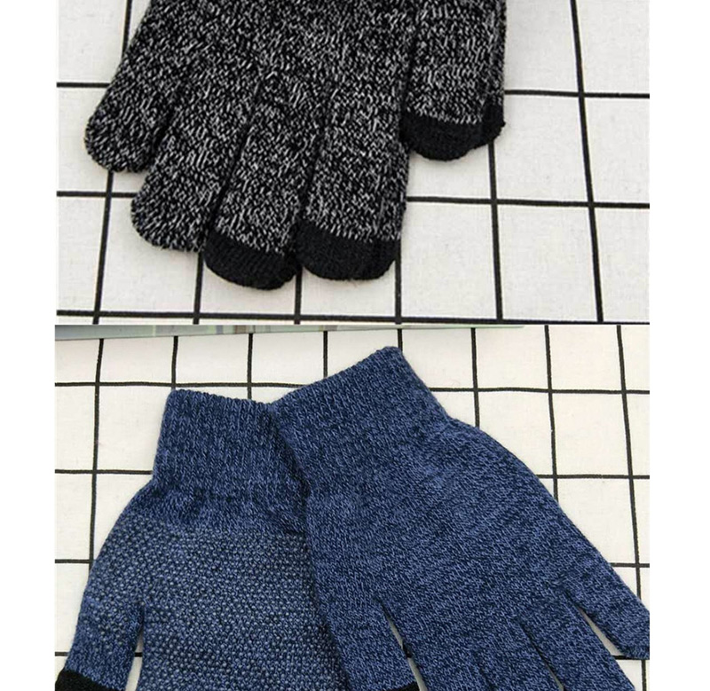 Fashion Fuchsia Touch Screen Plus Velvet Five-finger Gloves,Full Finger Gloves