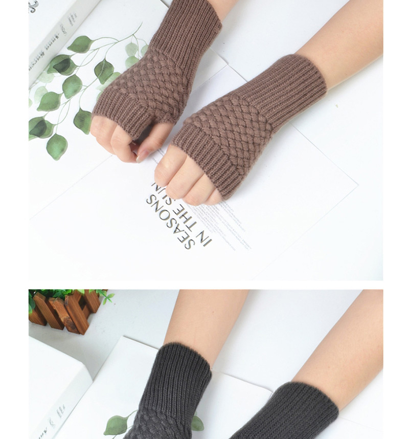 Fashion Black Knitted Half Finger Gloves,Fingerless Gloves