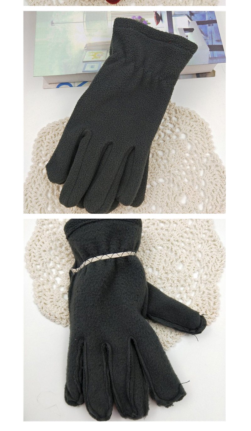 Fashion Red Imitation Sheep Cake Velvet Five-finger Gloves,Full Finger Gloves