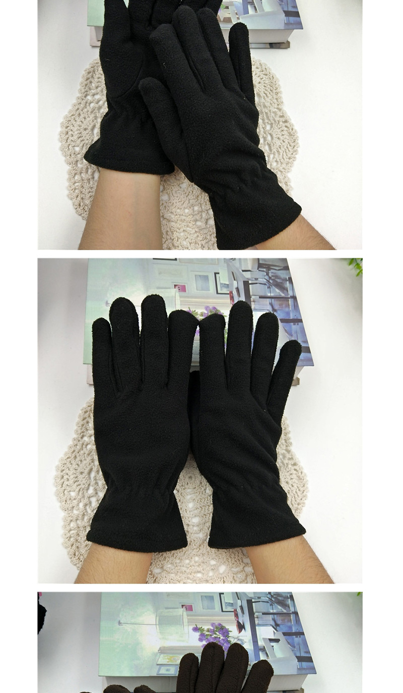 Fashion Gray Imitation Sheep Cake Velvet Five-finger Gloves,Full Finger Gloves