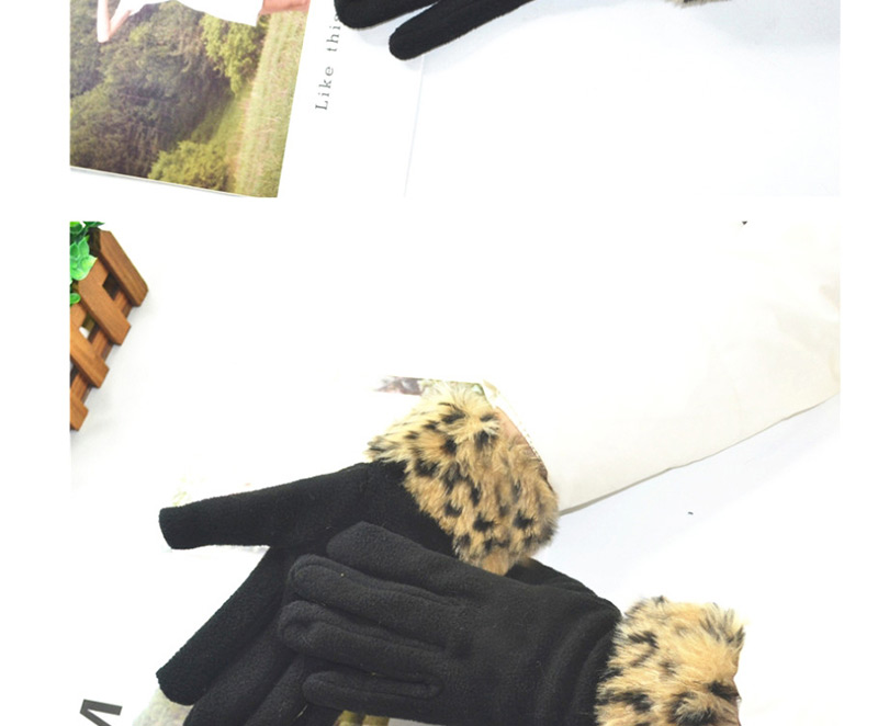 Fashion Black Raw Mouth Brushed Gloves,Full Finger Gloves