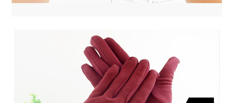 Fashion Red Hair Ball Thin Brushed Five-finger Gloves,Full Finger Gloves