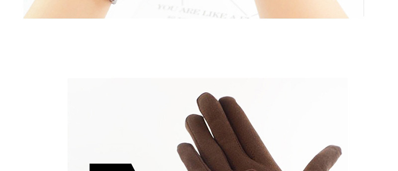 Fashion Black Hair Ball Thin Brushed Five-finger Gloves,Full Finger Gloves