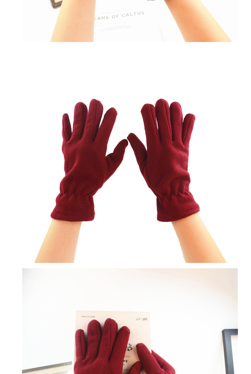 Fashion Brown Imitation Lambskin Gloves,Full Finger Gloves