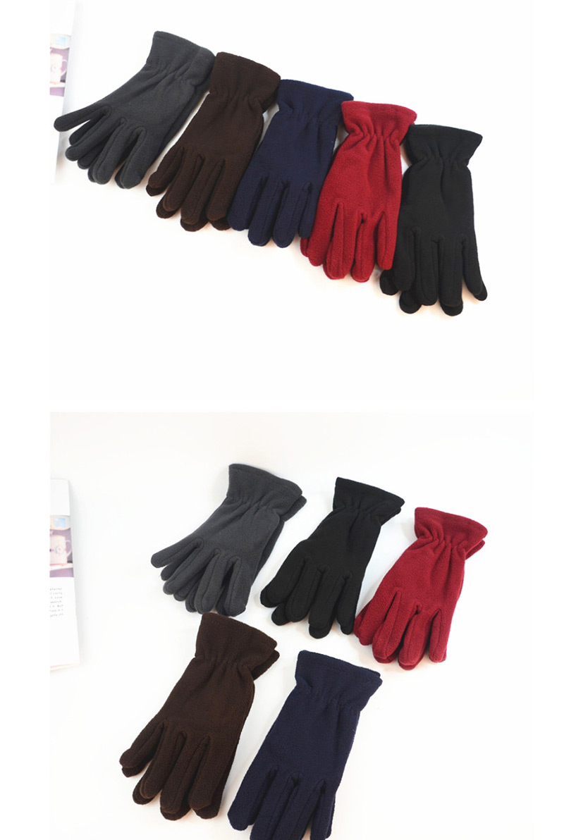 Fashion Black Imitation Lambskin Gloves,Full Finger Gloves