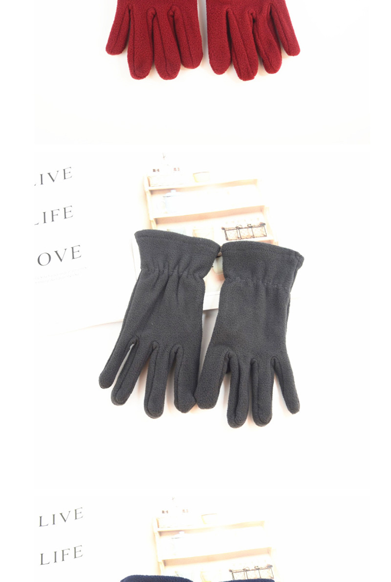 Fashion Black Imitation Lambskin Gloves,Full Finger Gloves