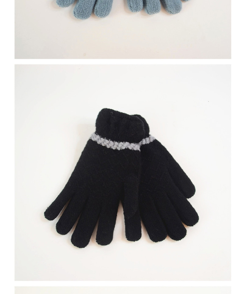 Fashion Black Pointing Lace Wave Plus Velvet Gloves,Full Finger Gloves