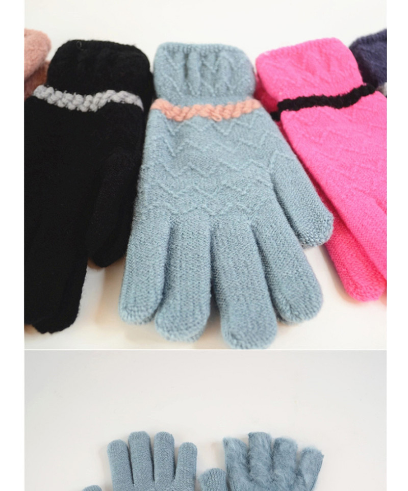 Fashion Red Pointing Lace Wave Plus Velvet Gloves,Full Finger Gloves