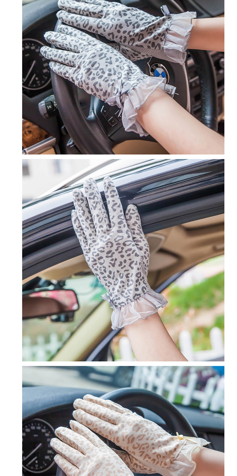 Fashion Beige Sunscreen Refers To Non-slip Gloves,Full Finger Gloves