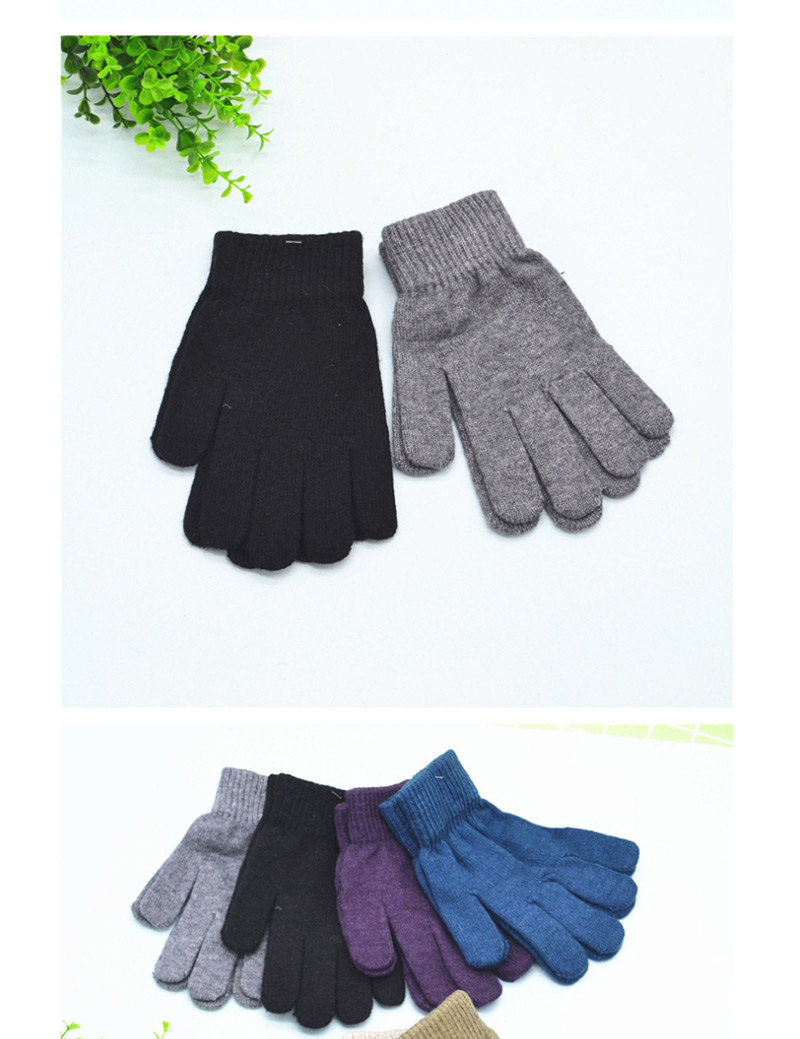 Fashion Purple Wool Knitted Finger Gloves,Fingerless Gloves