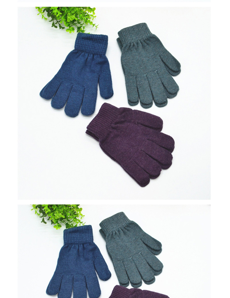 Fashion Blue Wool Knitted Finger Gloves,Fingerless Gloves