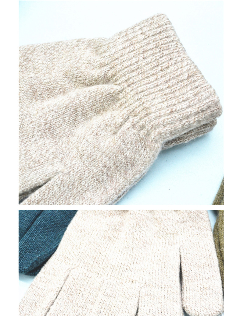 Fashion Khaki Wool Knitted Finger Gloves,Fingerless Gloves