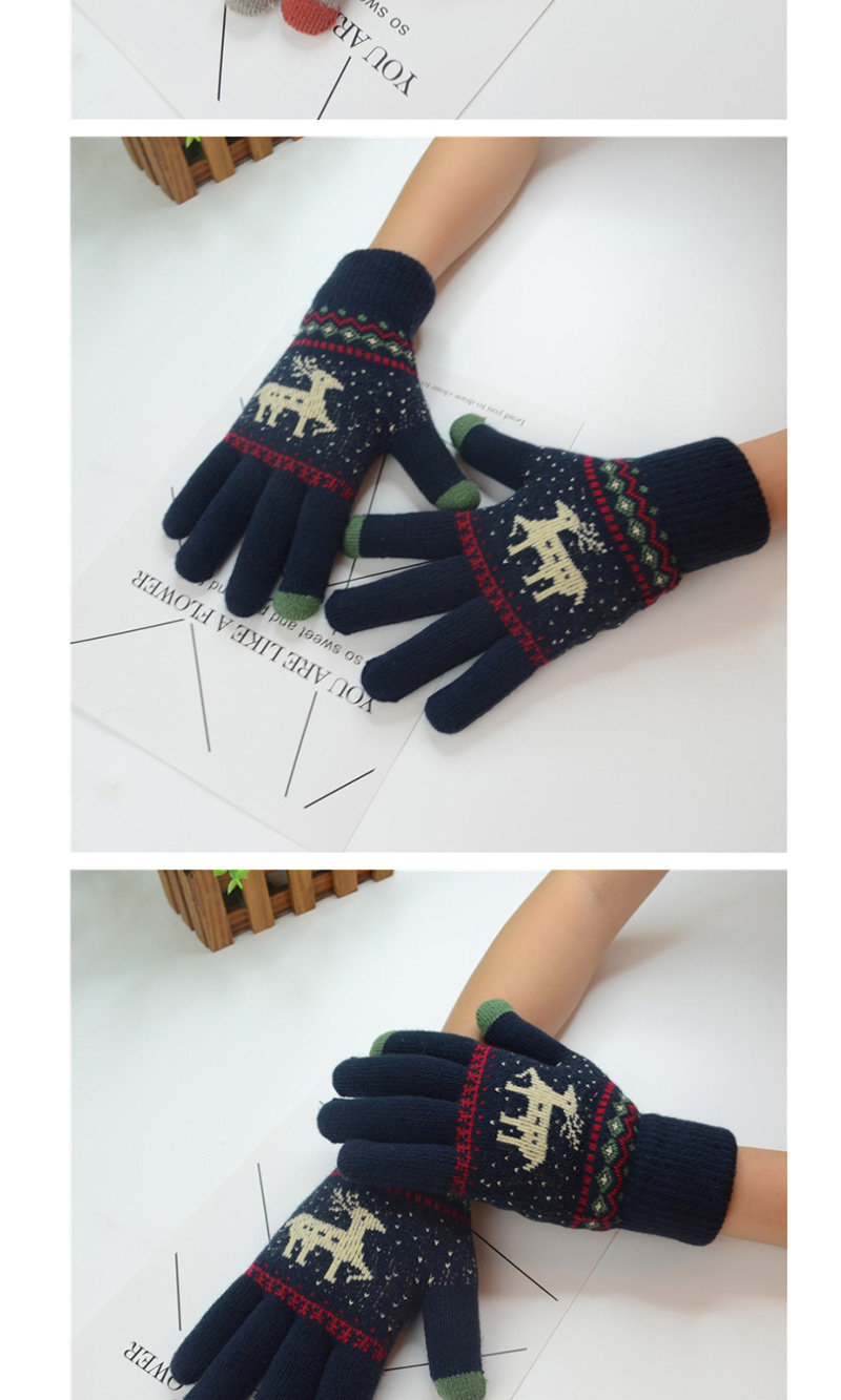 Fashion Upper Cyan Plus Velvet Fawn Touch Screen Finger Gloves,Full Finger Gloves