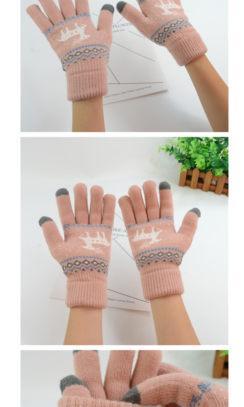 Fashion Gray Plus Velvet Fawn Touch Screen Finger Gloves,Full Finger Gloves