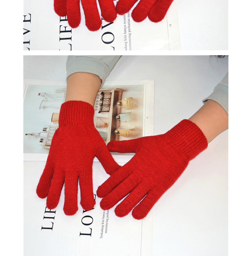 Fashion Light Purple Wool Five-finger Gloves,Full Finger Gloves