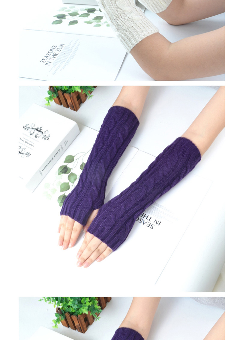 Fashion Lotus Root Starch Half Finger Twist Twist Yarn Knitting Gloves,Fingerless Gloves