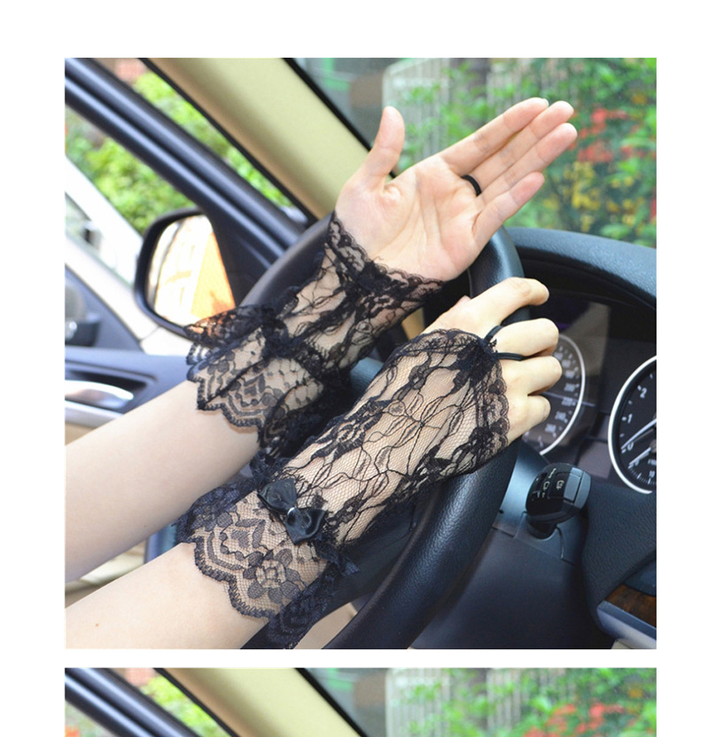 Fashion Black Lace Slip Arm Sleeve,Fingerless Gloves