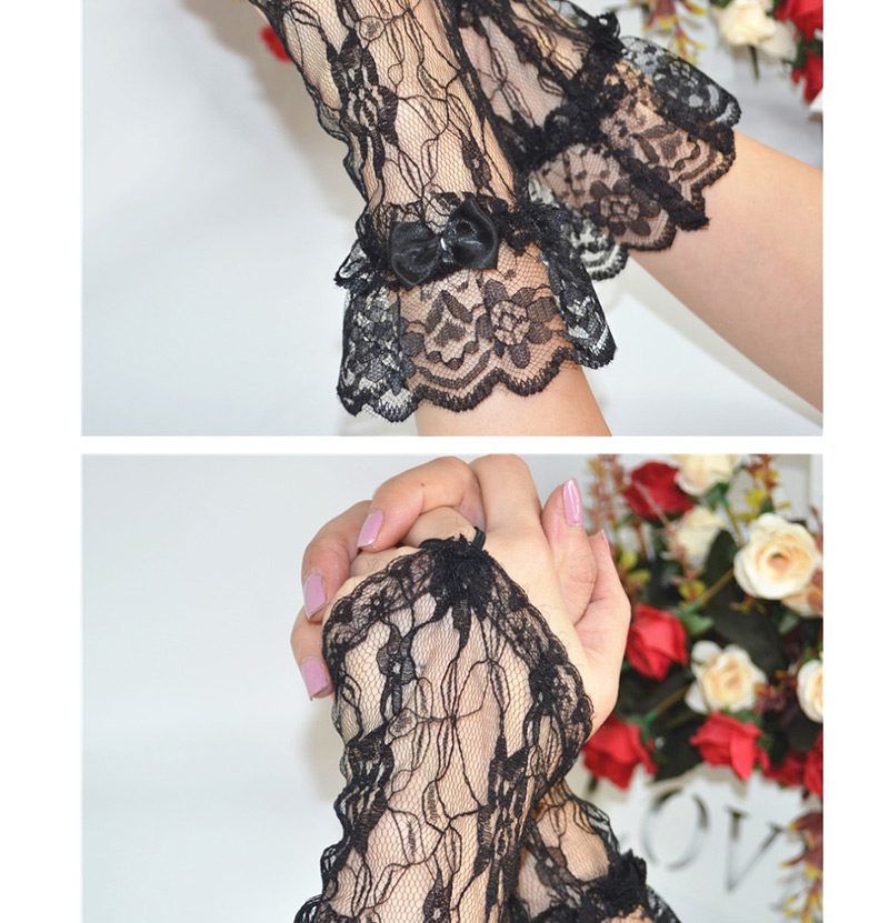 Fashion Black Lace Slip Arm Sleeve,Fingerless Gloves