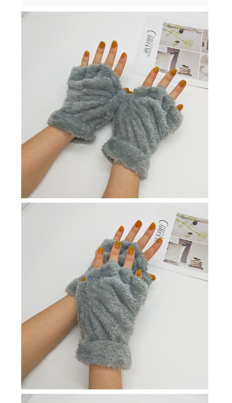 Fashion Upper Cyan Cat Claw Plush Bear Paw Half Finger Gloves,Fingerless Gloves