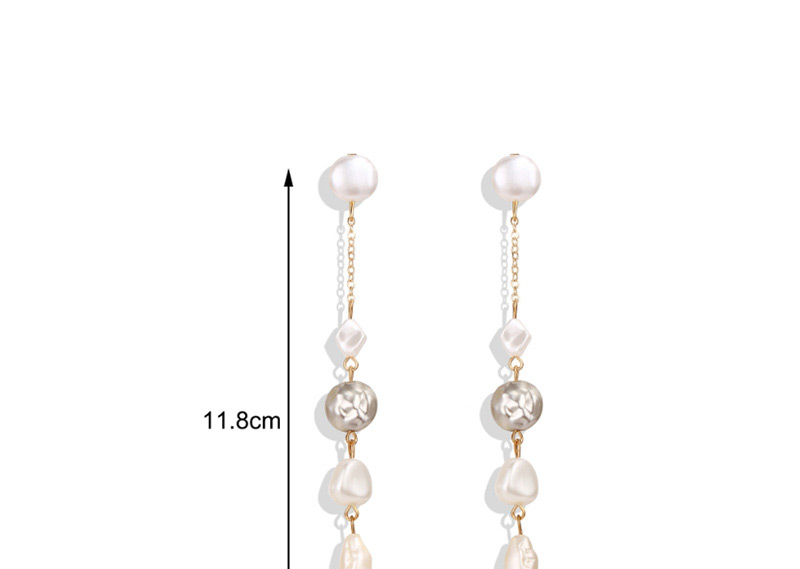 Fashion Gold Alloy Irregular Pearl Fringe About Earrings,Drop Earrings