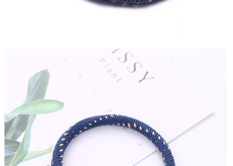Fashion Blue Inlaid Gold Wire High Elastic Jointless Hair Rope,Hair Ring