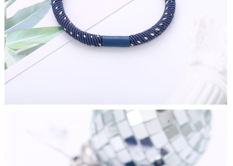 Fashion Blue Inlaid Gold Wire High Elastic Jointless Hair Rope,Hair Ring