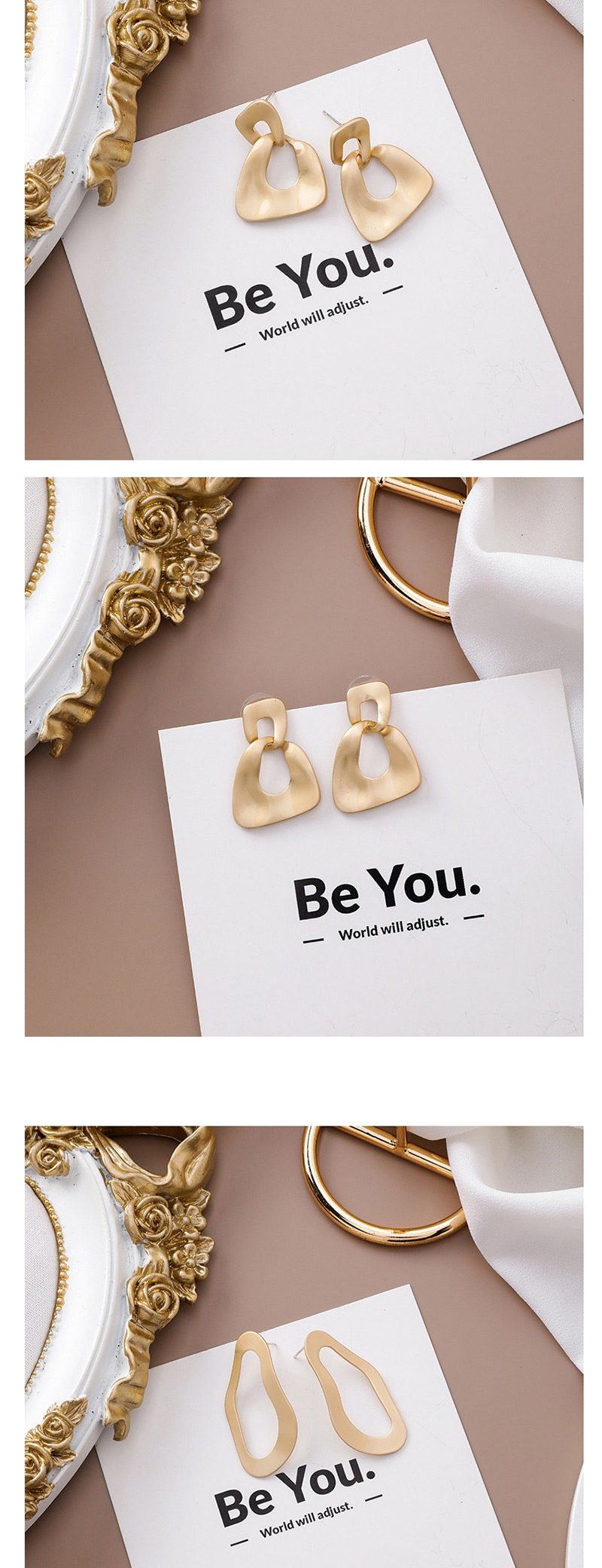 Fashion Gold Irregular Bump Geometric Earrings,Drop Earrings