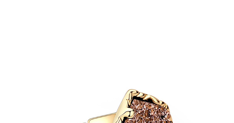 Fashion Gold + Purple Cluster Alloy Crystal Cluster Diamond Ring,Fashion Rings