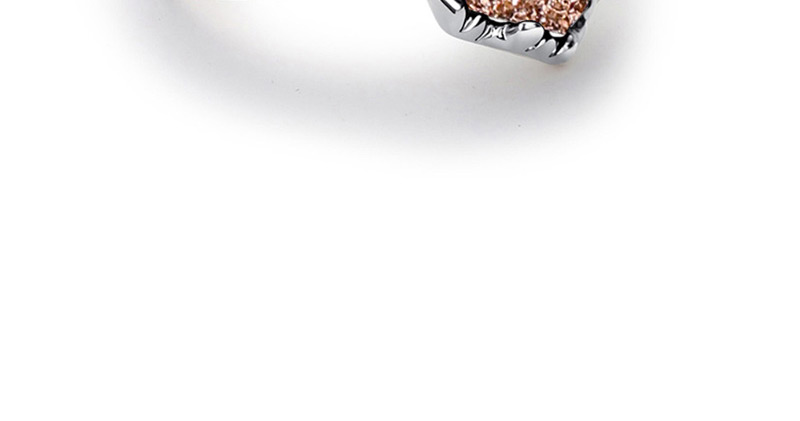 Fashion Gold + Brown Cluster Alloy Crystal Cluster Diamond Ring,Fashion Rings