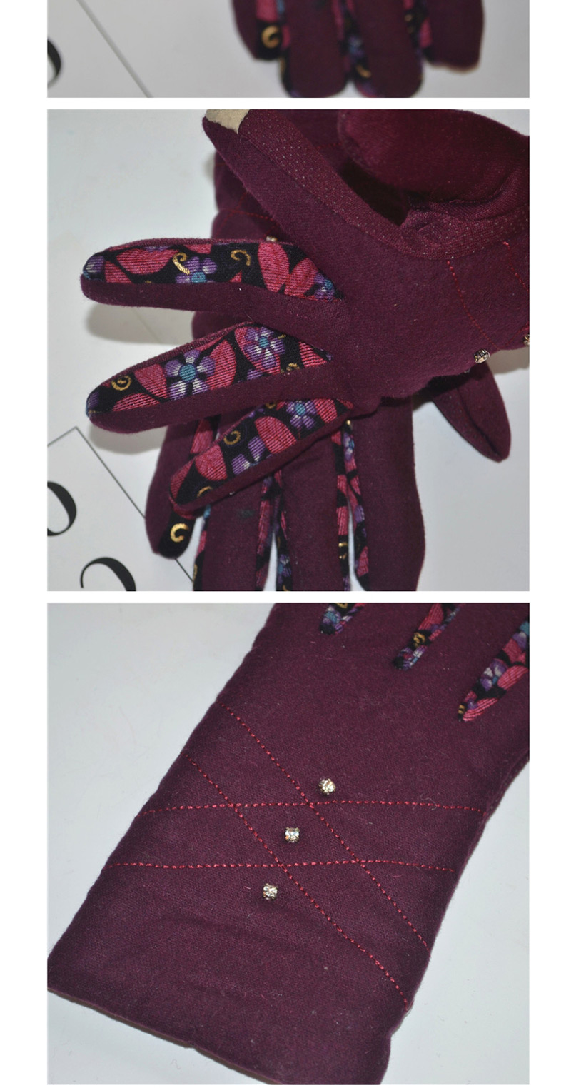 Fashion Green Dispensing Non-slip Touch Screen Plus Velvet Gloves,Full Finger Gloves