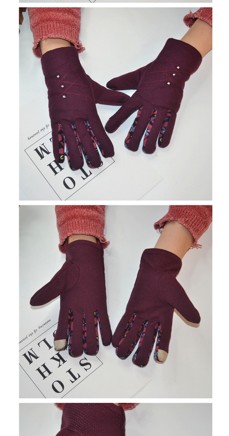 Fashion Gray Dispensing Non-slip Touch Screen Plus Velvet Gloves,Full Finger Gloves