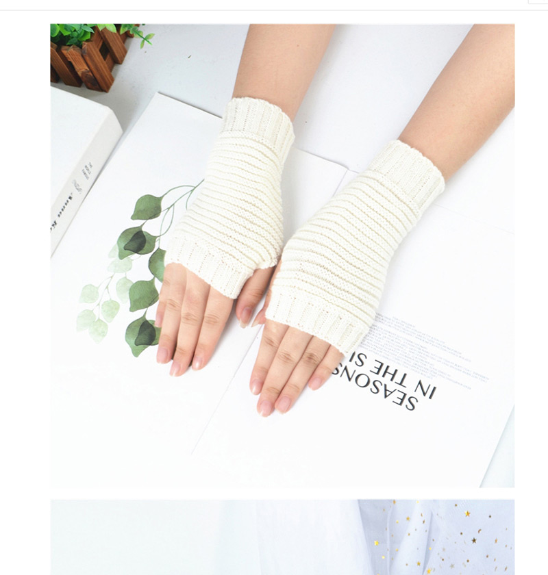Fashion Light Grey Pure Color Gloves,Fingerless Gloves