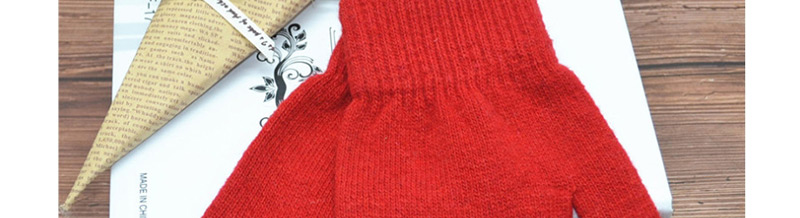 Fashion Red Wool Five-finger Gloves,Full Finger Gloves
