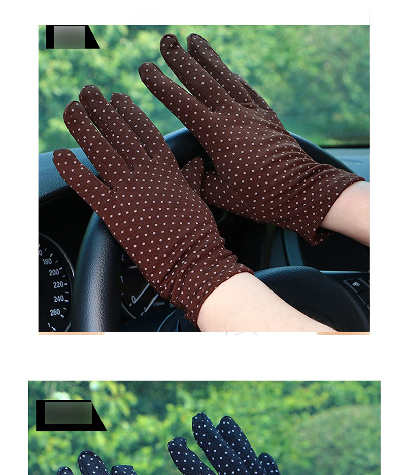 Fashion Red Wine Short Spandex Stretch Dot Brushed Gloves,Full Finger Gloves